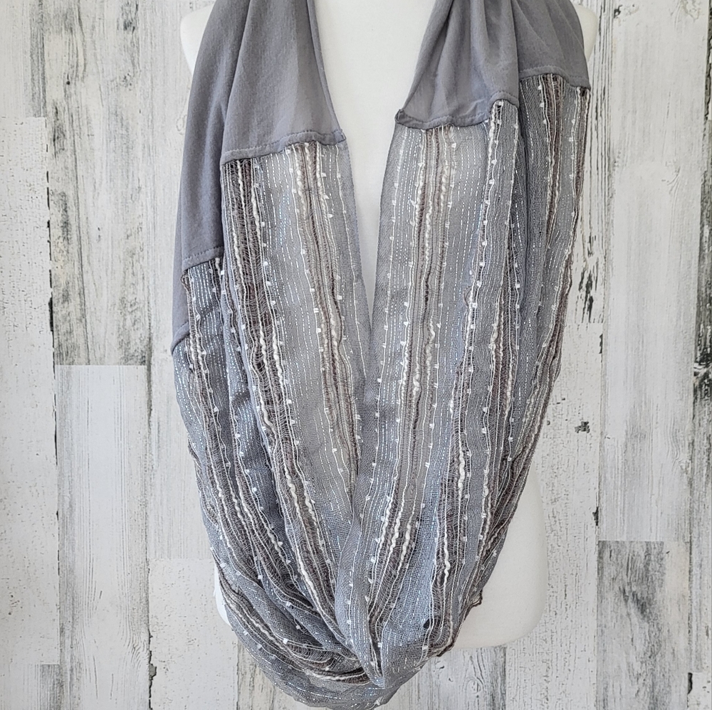 Gray Infinity Scarf - Picture 2 of 3
